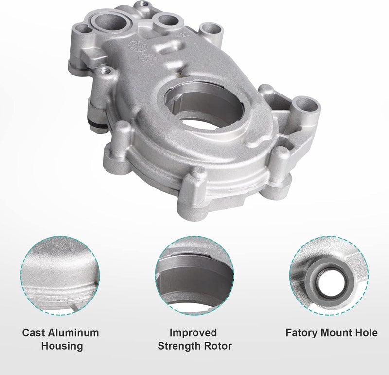 Dexepe Oil Pump,M353 Oil Pump Compatible with Chevy GMC Buick Enclave Cadillac Impala Traverse Saturn Saab 2.8L 3.0L 3.6L V6 DOHC 24 Replace # 12640448 224-43667 - Image 2